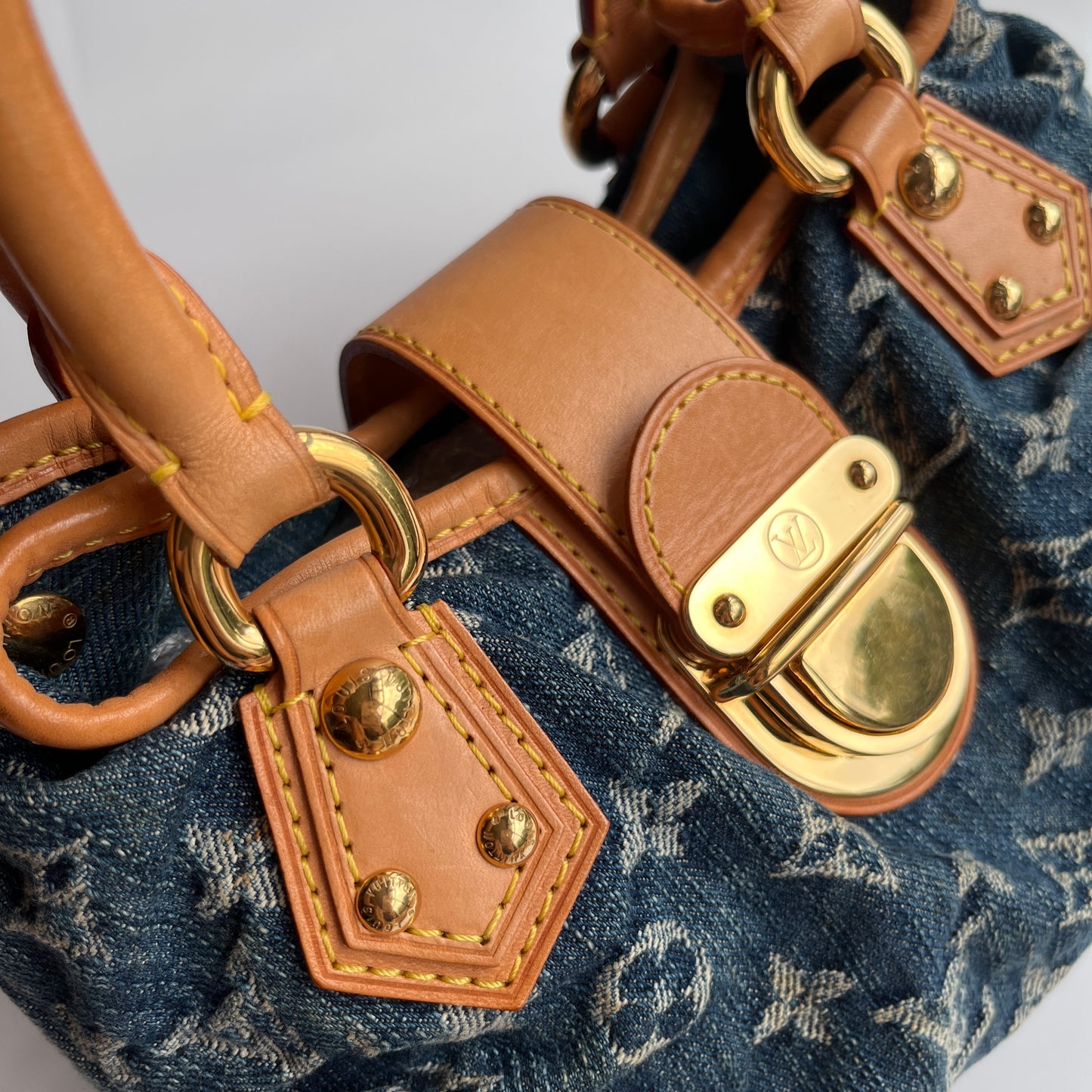 Louis Vuitton Pleaty Denim Top Handle Bag