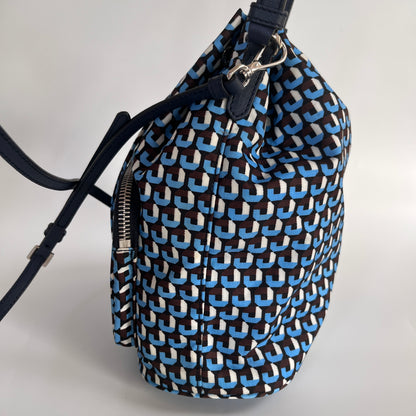 Prada Duet Blue Re-nylon Bucket Crossbody Bag