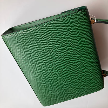 Louis Vuitton Vintage Malesherbes Green Epi Top Handle Bag