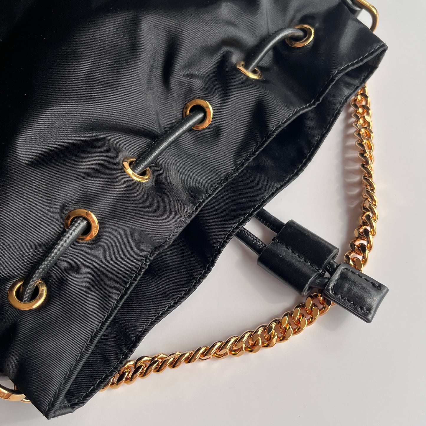 Versace Black Nylon Bucket La Medusa Crossbody Bag