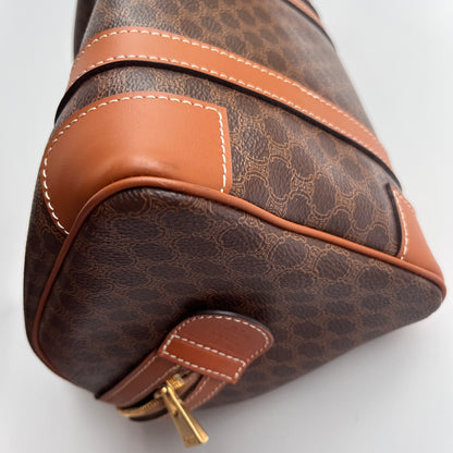 Celine Vintage Macadam Coated Canvas Boston Bag