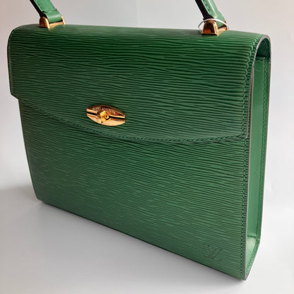 Louis Vuitton Vintage Malesherbes Green Epi Top Handle Bag