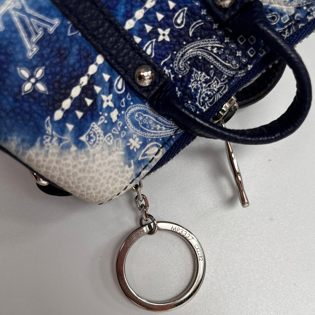 Louis Vuitton Blue Bandana Porto Craie Pouch/ Key Charm