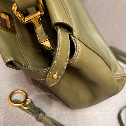 Fendi Peekaboo Mini Olive Green Crossbody Bag