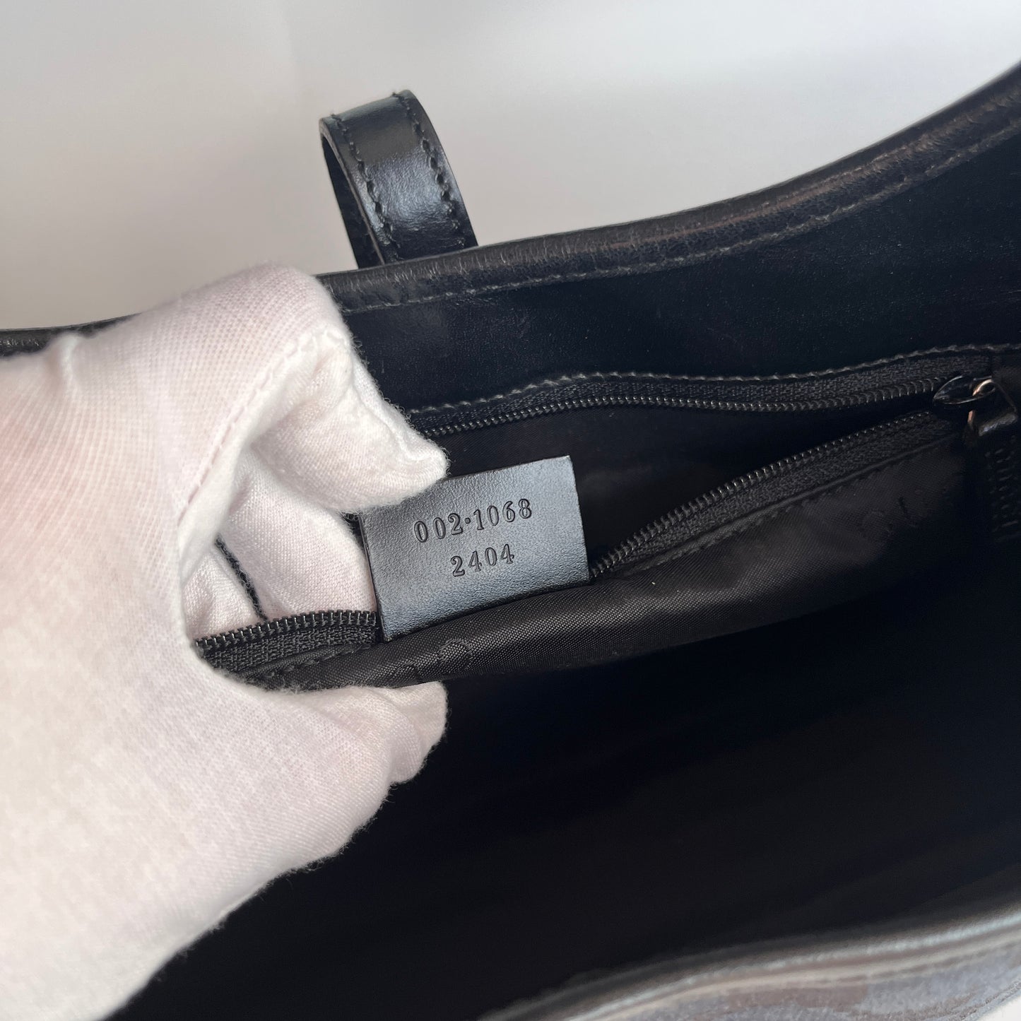 Gucci Vintage Black Jackie Canvas Shoulder Bag