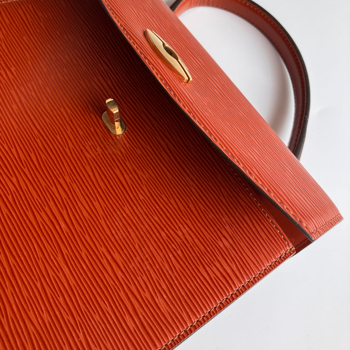 Louis Vuitton Vintage Malesherbes Brown Epi Top Handle Bag