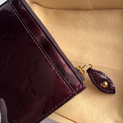 Louis Vuitton Amarante Vernis Pochette Cle Key Coin Case
