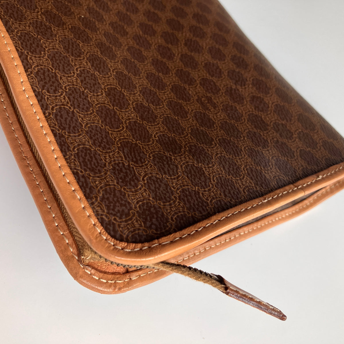 Celine Vintage Macadame Coated Canvas Clutch