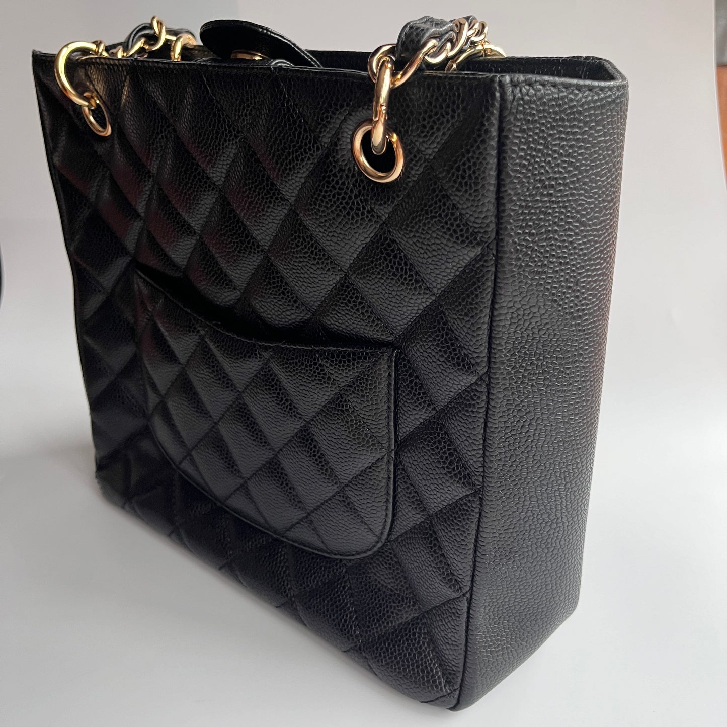 Chanel Vintage Black Caviar PST Tote Bag