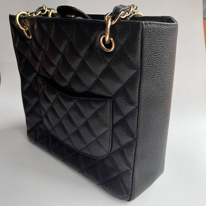 Chanel Vintage Black Caviar PST Tote Bag