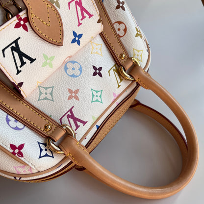 Louis Vuitton x Takashi Murakami White Multicolor Priscilla Handbag