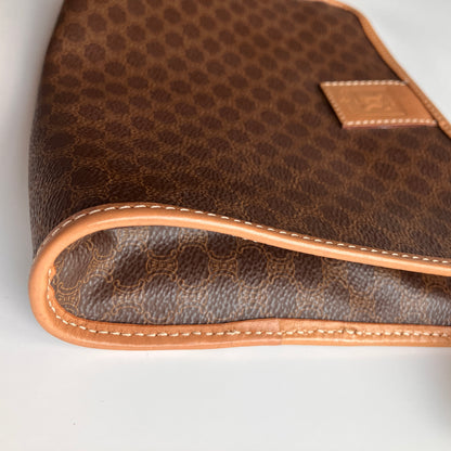 Celine Vintage Macadame Coated Canvas Clutch