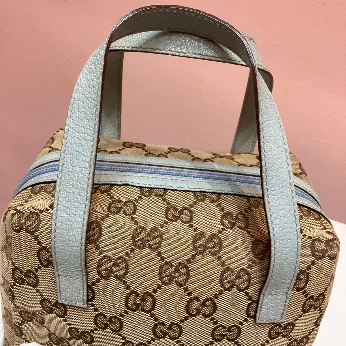 Gucci Vintage GG Canvas Tofu Top Handle Bag