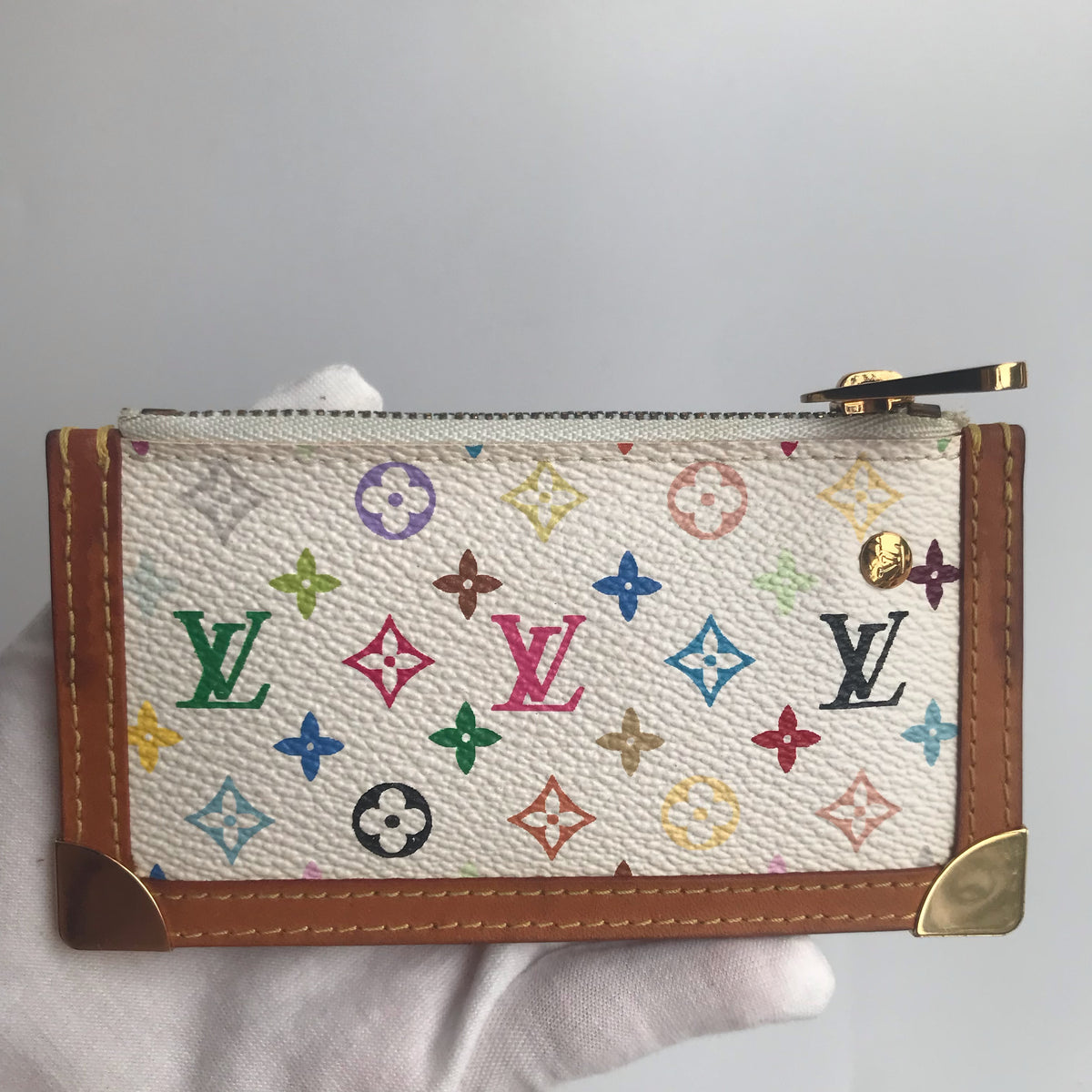 Louis Vuitton Monogram Multicolor Pochette Cles White