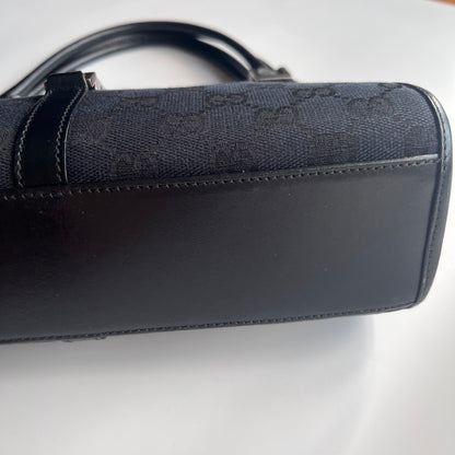 Gucci Vintage Black Jackie Canvas Shoulder Bag