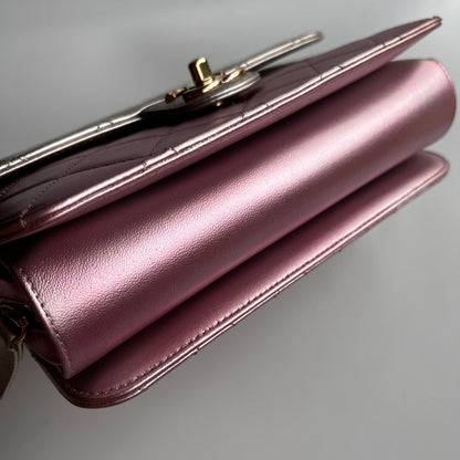 Chanel Quilted Gradient Metallic Lambskin Like A Wallet Flap Crossbody Bag