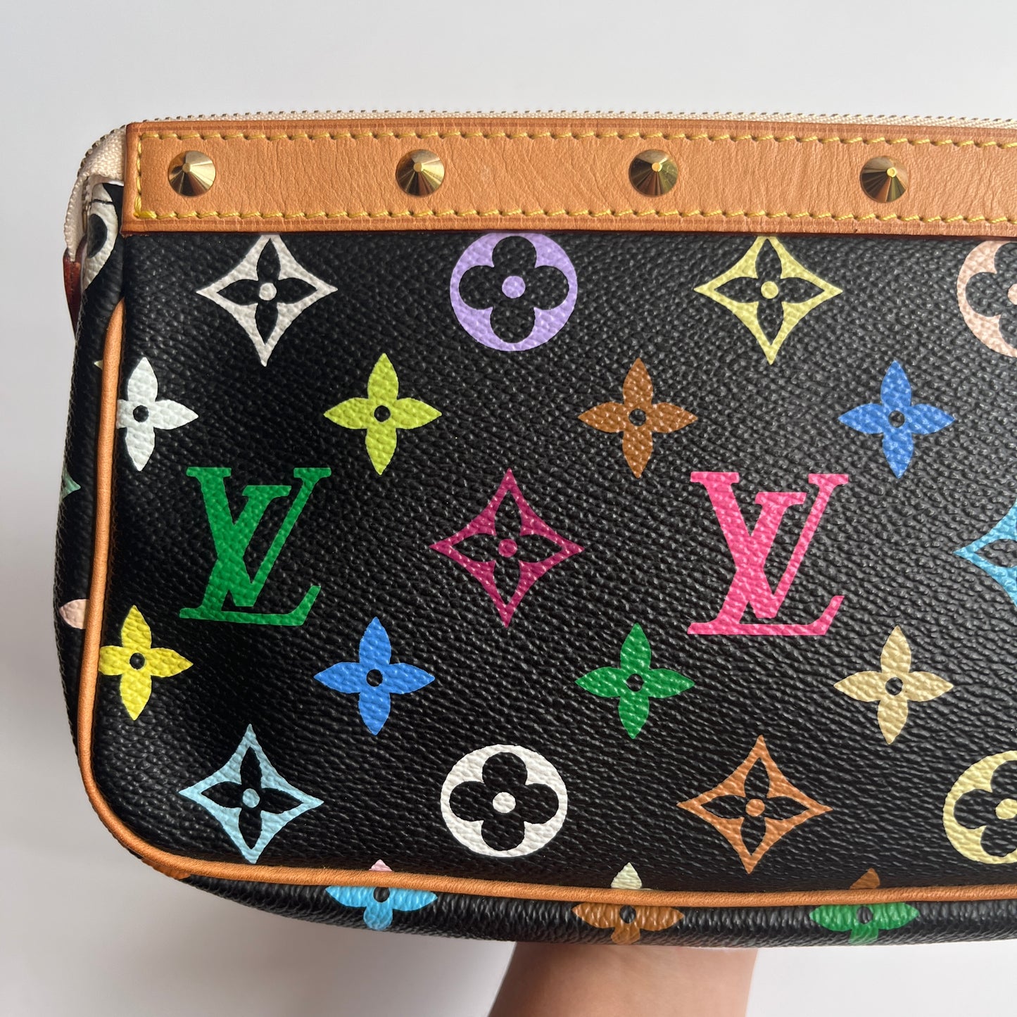 Louis Vuitton x Takashi Murakami Black Multicolor Pochette
