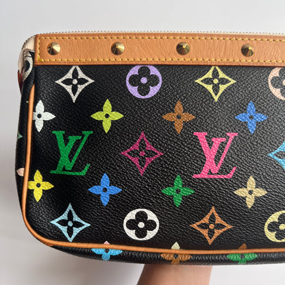 Louis Vuitton x Takashi Murakami Black Multicolor Pochette