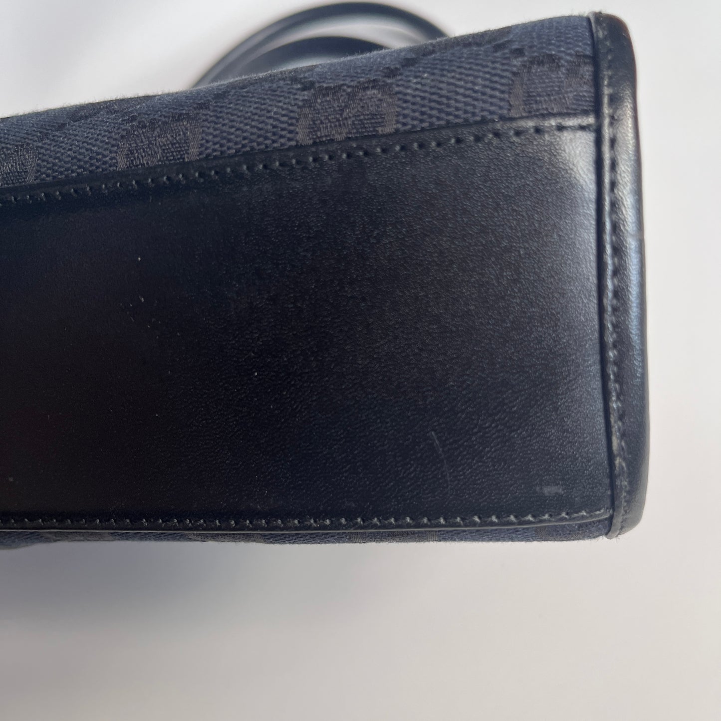 Gucci Vintage Black Jackie Canvas Shoulder Bag