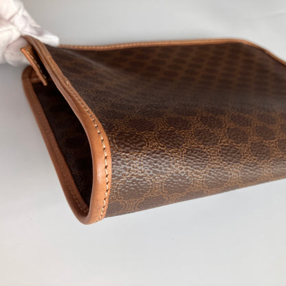 Celine Vintage Macadame Coated Canvas Clutch