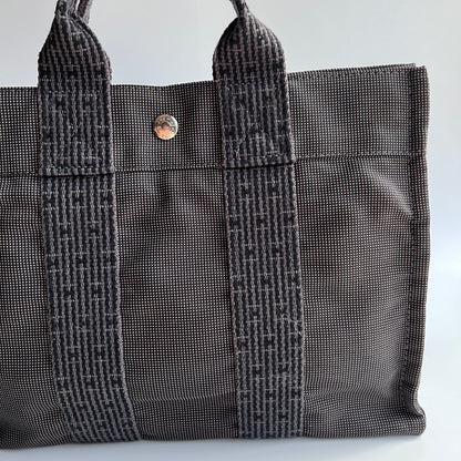 Hermes Herline PM Gray Canvas Tote Bag