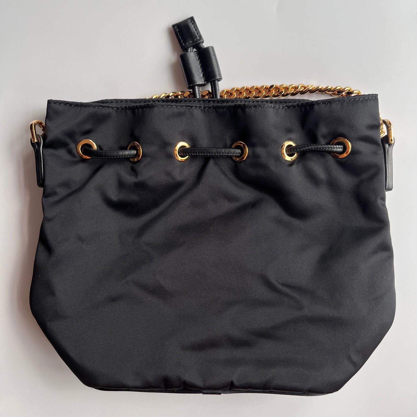Versace Black Nylon Bucket La Medusa Crossbody Bag