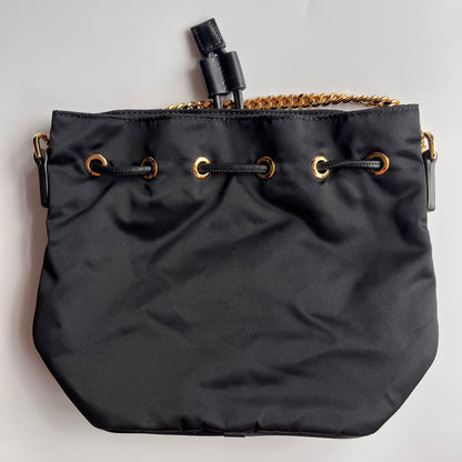 Versace Black Nylon Bucket La Medusa Crossbody Bag