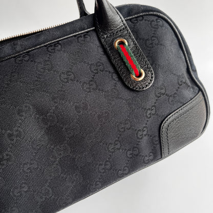Gucci Princy Black Canvas Sherry Line Shoulder Bag