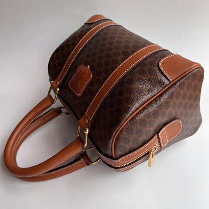Celine Vintage Macadam Coated Canvas Boston Bag
