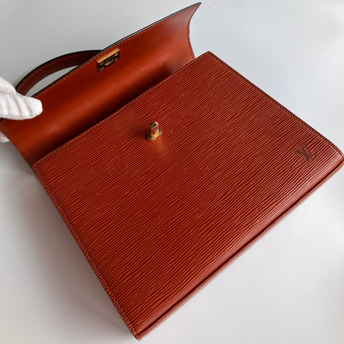 Louis Vuitton Vintage Malesherbes Brown Epi Top Handle Bag