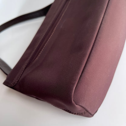 Moschino Vintage Brown Baguette Nylon Shoulder Bag