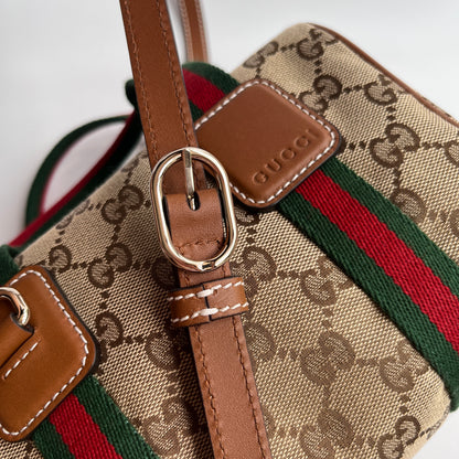 Gucci Canvas Mini Boston Crossbody Bag