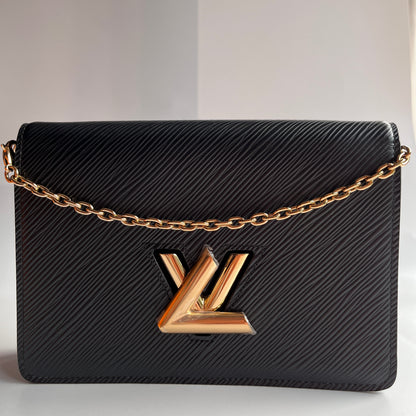 Louis Vuitton Black Epi Twist Wallet on Chain GHW RFID