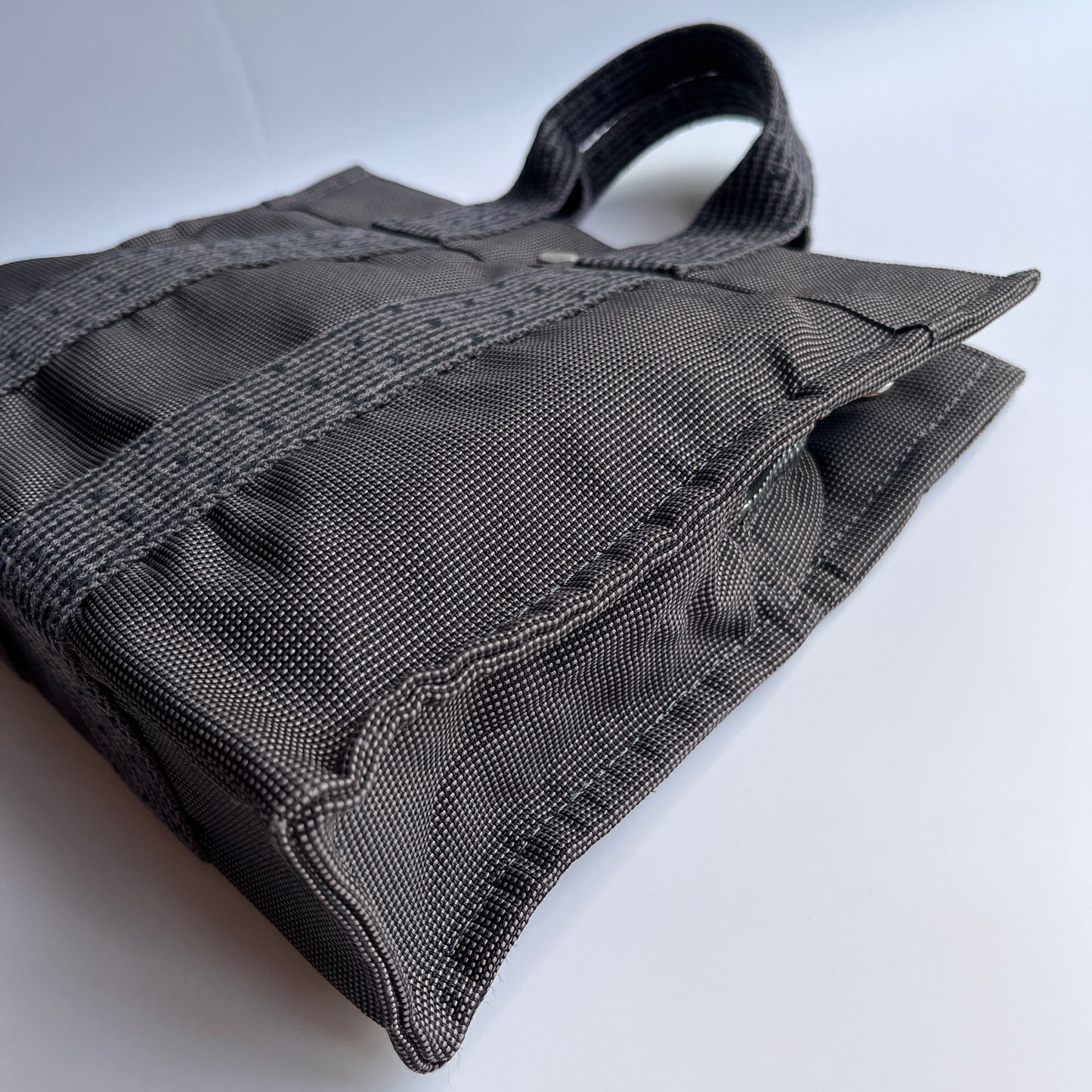 Hermes Herline PM Gray Canvas Tote Bag