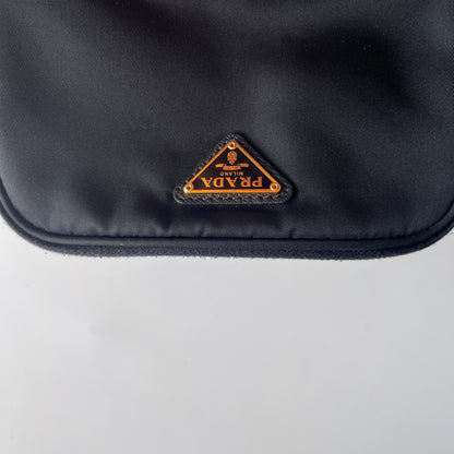 Prada Black Nylon Double Zip Pouch/ Wristlet