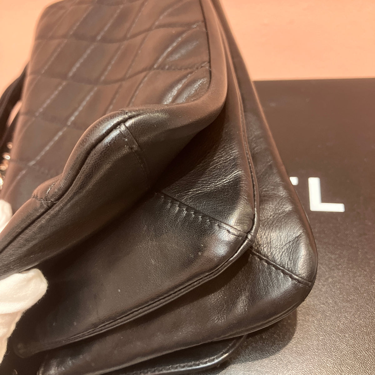 Chanel Boy East West Flap Black Leather Crossbody Clutch Bag