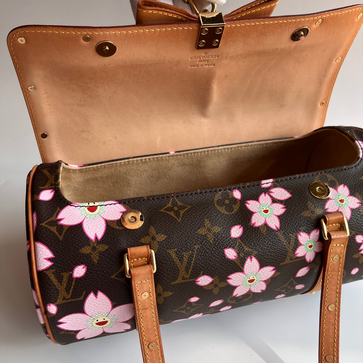 Louis Vuitton x Takashi Murakami Papillon Cherry Blossoms Top Handle Bag NO KEY