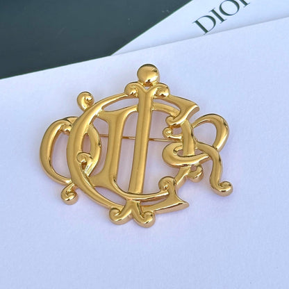 Christian Dior Vintage Gold-toned Brooch