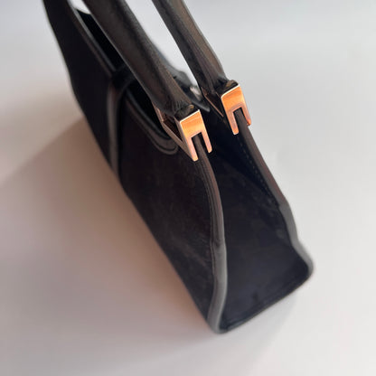 Gucci Vintage Black Jackie Canvas Shoulder Bag