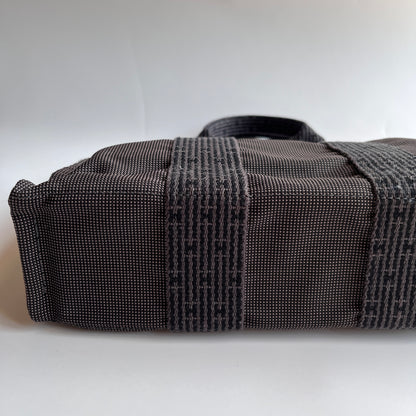 Hermes Herline PM Gray Canvas Tote Bag