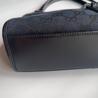 Gucci Vintage Black Jackie Canvas Shoulder Bag