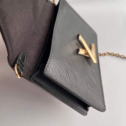 Louis Vuitton Black Epi Twist Wallet on Chain GHW RFID