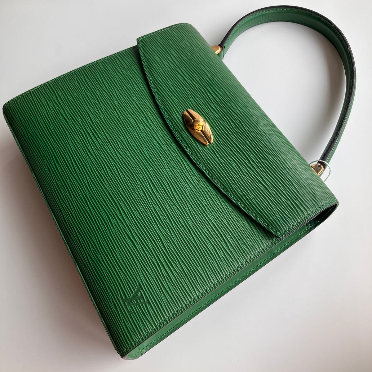 Louis Vuitton Vintage Malesherbes Green Epi Top Handle Bag