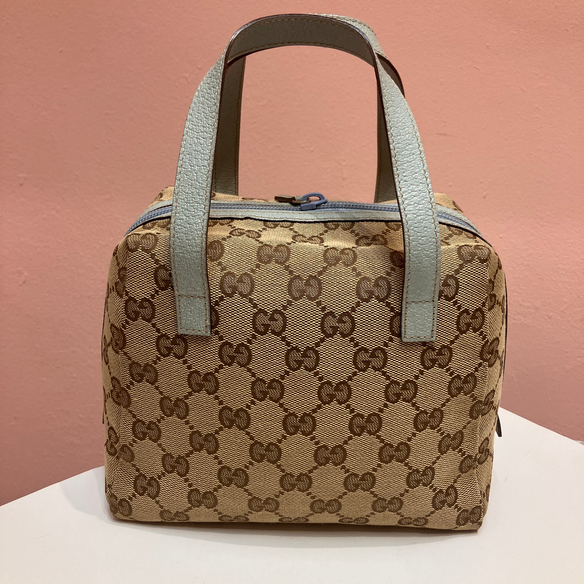 Gucci Vintage GG Canvas Tofu Top Handle Bag