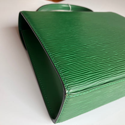 Louis Vuitton Vintage Malesherbes Green Epi Top Handle Bag