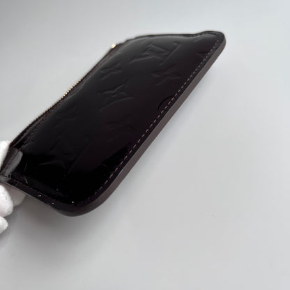 Louis Vuitton Amarante Vernis Pochette Cle Key Coin Case