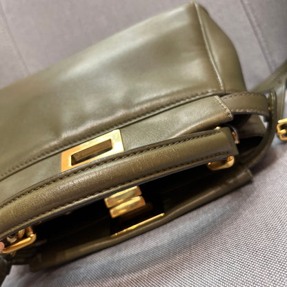 Fendi Peekaboo Mini Olive Green Crossbody Bag