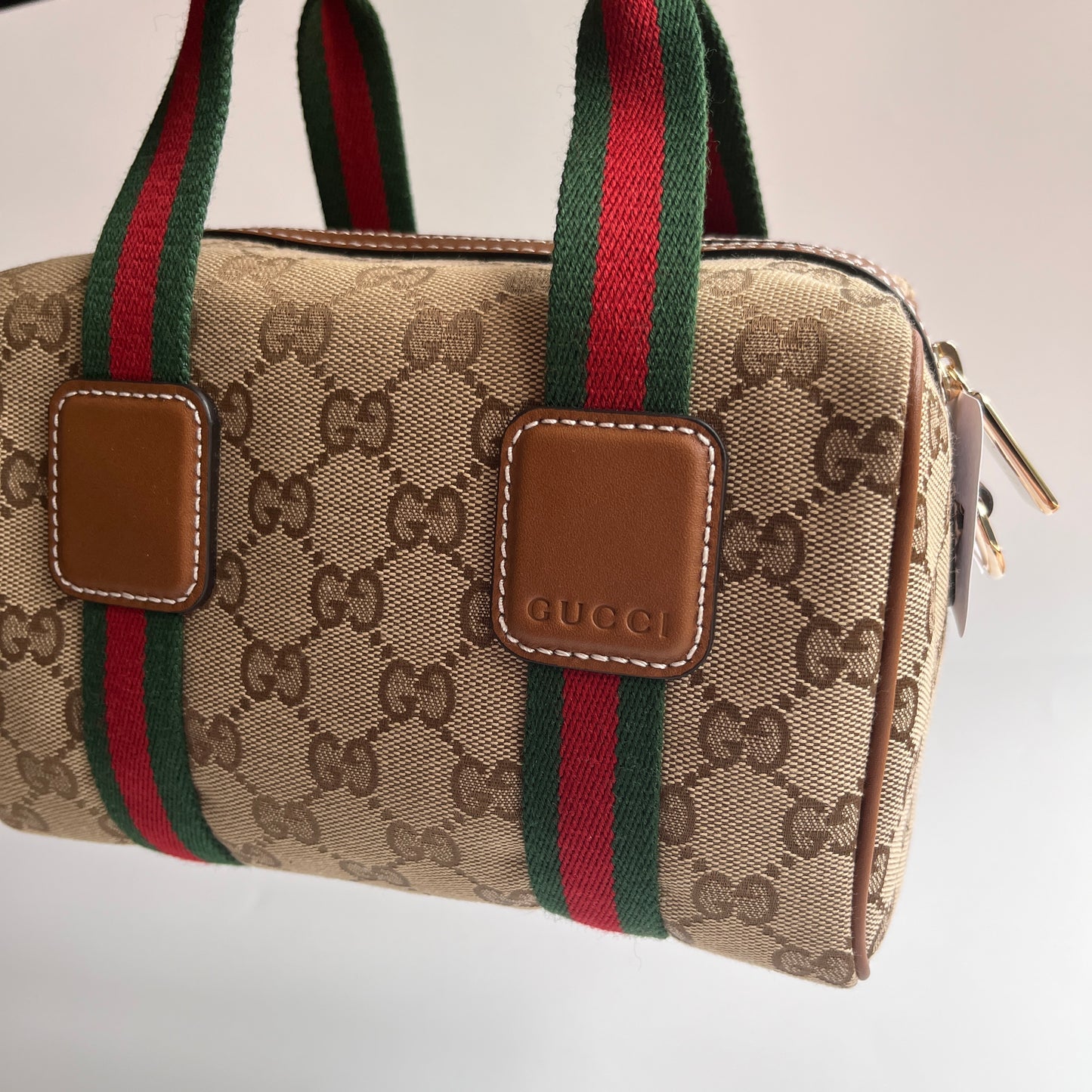 Gucci Canvas Mini Boston Crossbody Bag