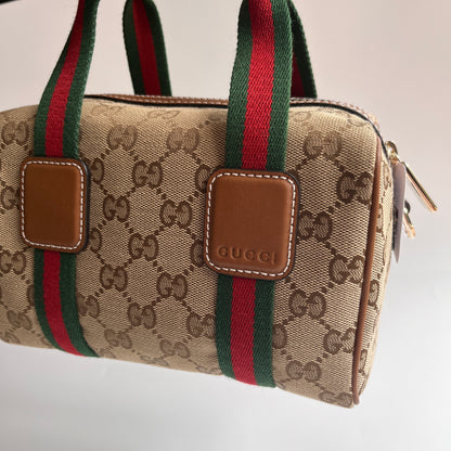 Gucci Canvas Mini Boston Crossbody Bag