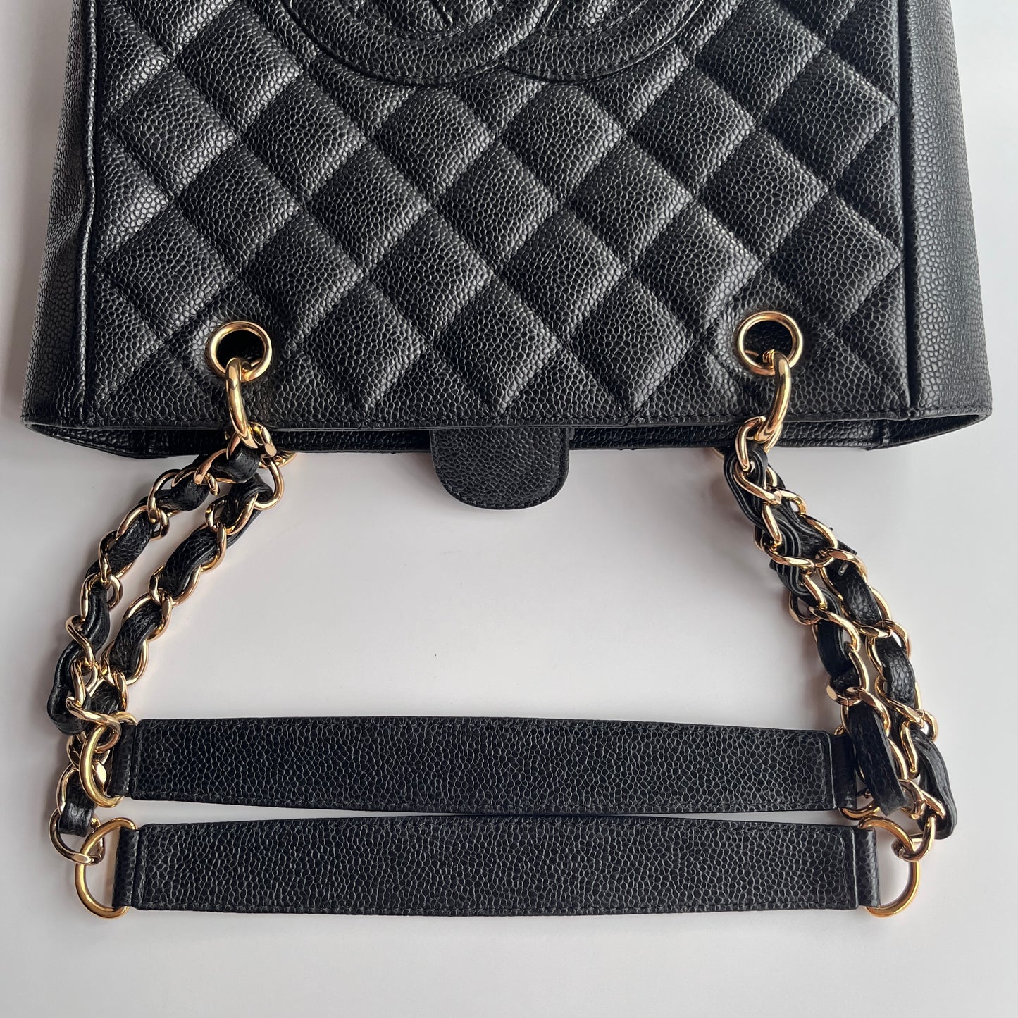 Chanel Vintage Black Caviar PST Tote Bag